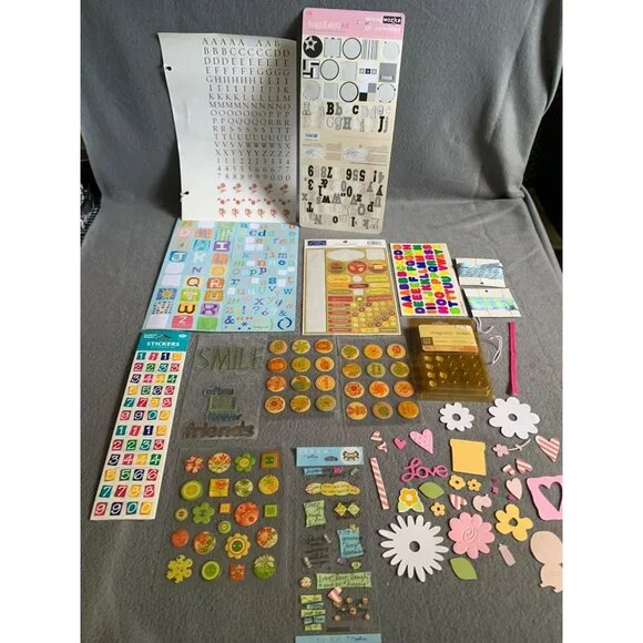 Scrapbooking & Crafting Supplies Bundle: Stickers Magnetic Snaps Die-Cut Shapes - Picture 9 of 9